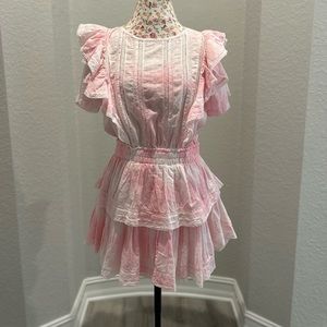 LoveShackFancy Natasha Mini Dress in Pink Peony New Without Tags NWOT